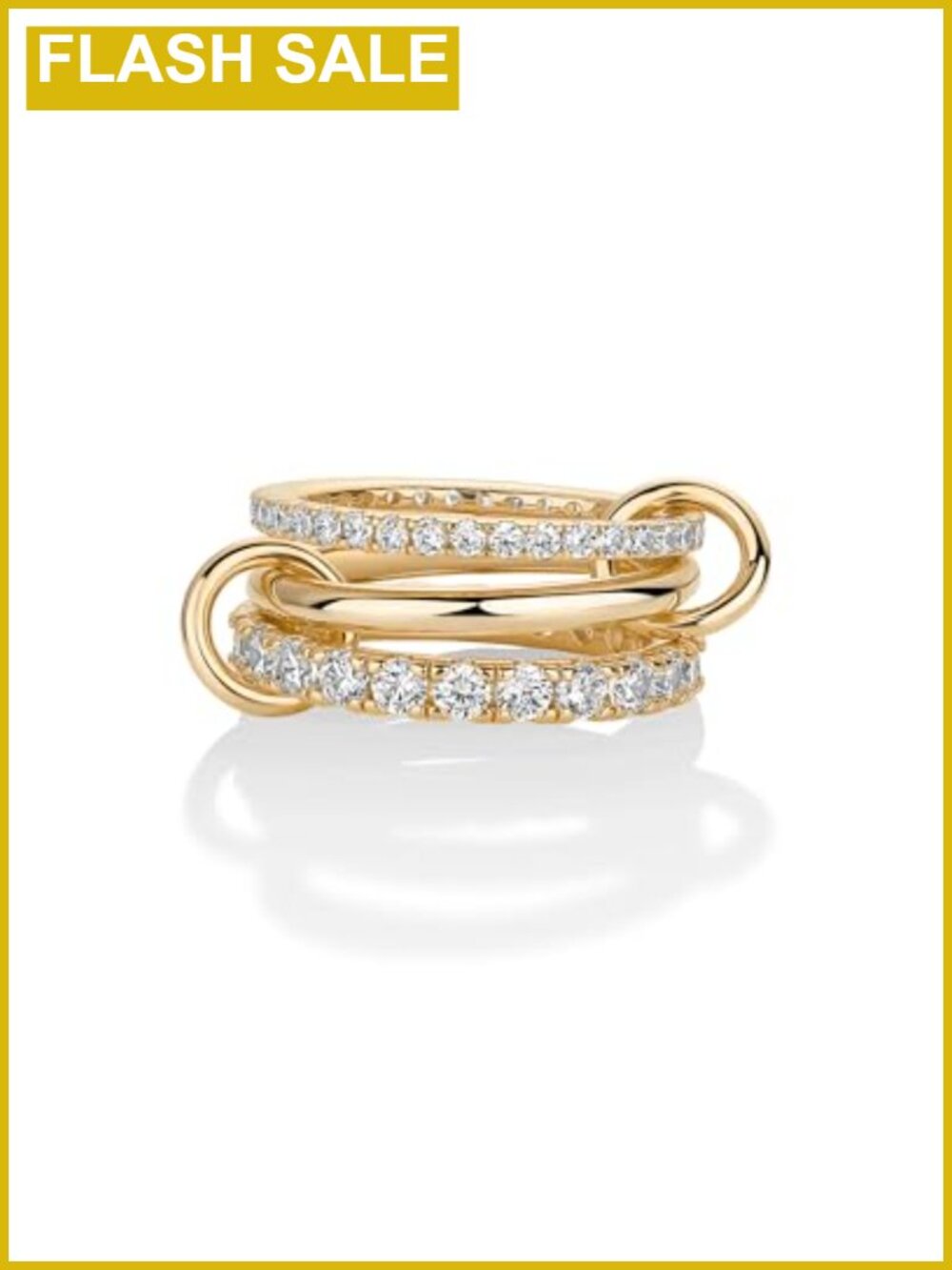 PAVOI 14K Gold Plated Interlocking Ring for Women - Chunky Connected Bands